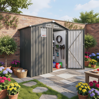 Sunvega 6X3.6FT Metal Storage Shed with Waterproof Roof and Lockable Door