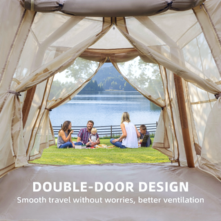 Sunvega 4 Season Inflatable Tent with Canopy and Hand Pump for 2-3 Person Camping