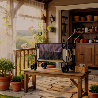 Sunvega Multi-Functional Push-Pull Folding Wagon Cart with 360° All-Terrain Wheels