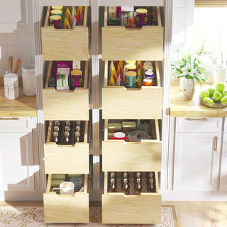 Sunvega Pull Out Cabinet Organizer with Full Extension Rail Slides for Kitchen Pantry