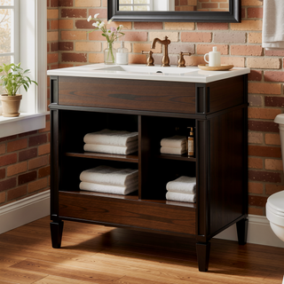 Sunvega Modern Minimalist 30'' Bathroom Vanity with Top Sink and Ample Storage
