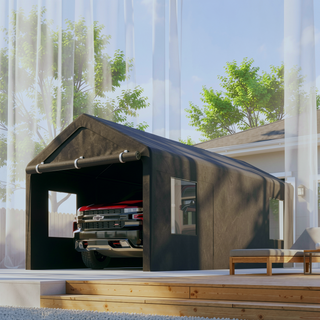 Sunvega 10x20ft Heavy Duty Waterproof Carport Canopy with Removable Doors and Windows