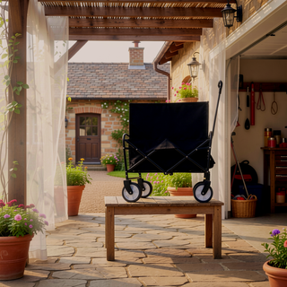 Sunvega Foldable Collapsible Wagon Cart with Extention Dual-Layer Design All-Terrain Wheels