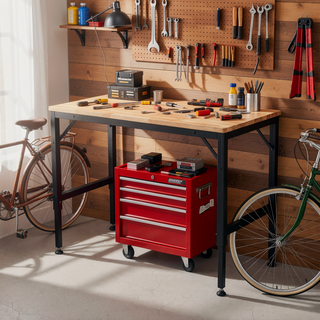 Sunvega 60" Adjustable Height Workbench with Power Outlets and 2000 LBS Capacity