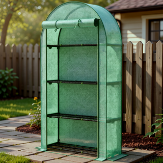Sunvega Upgraded Walk-in Tunnel Greenhouse with PE Cover and Mesh Door