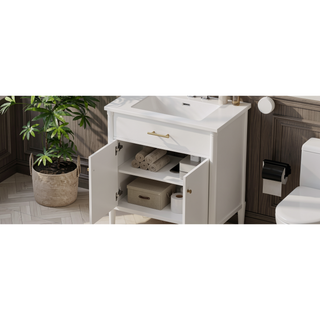 Sunvega 30 Inches Bathroom Vanity with Sink and Soft Close Doors