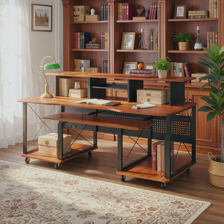 Sunvega 76 Key Music Desk with Multi Storage Space and Cable Management System