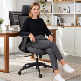 Sunvega High Back Ergonomic Office Chair with Dynamic Lumbar Support and Adjustable Headrest