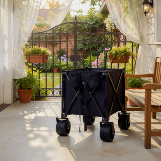 Sunvega Heavy Duty Folding Utility Wagon Cart with 480lbs Capacity and All Terrain Wheels