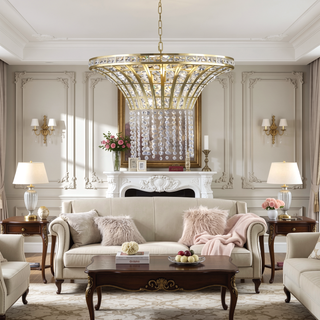 Sunvega 8-Light 23.6 Inch Wide Crystal Waterfall Chandelier with Adjustable Height