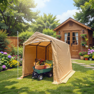 Sunvega 7x8 ft Waterproof UV Resistant Portable Garage Shelter with 2 Zipper Doors