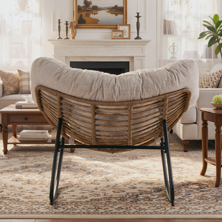 Sunvega Wicker Papasan Lounge Rocking Chair for Indoor and Outdoor Relaxation