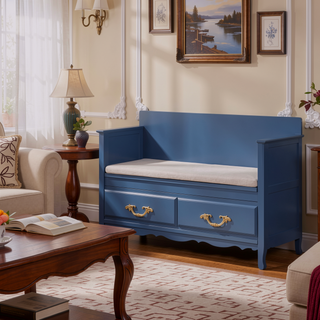 Sunvega Espresso Shoe Bench with Removable Cushion and Hidden Storage for Entrance