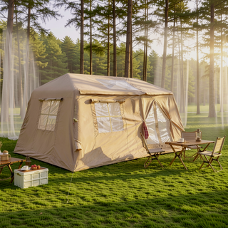 Sunvega 420D Oxford Inflatable Tent with Awning for Family Camping 4/6/8 Person