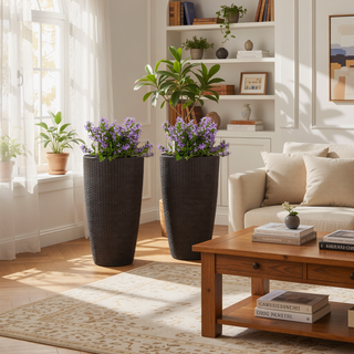Sunvega 2 Pack Tall 21.7 Inch Crack-Resistant UV-Resistant Matte Planter Box for Indoor Outdoor