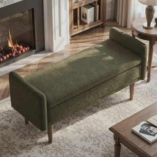 Sunvega Modern Velvet Storage Stool with Hidden Space for Living Room Bedroom