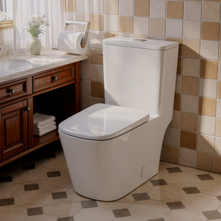 Sunvega Modern One Piece Toilet with Soft Closing Seat and Powerful Flushing