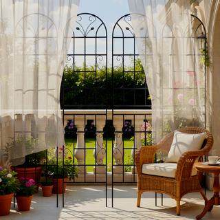 Sunvega 4 Pack 86.7" x 19.7" Metal Galvanized Rustproof Trellis for Climbing Plants