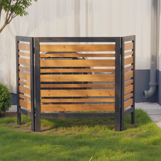 Sunvega 3-Panel Outdoor Air Conditioner Privacy Fence Screen for Garden and Patio