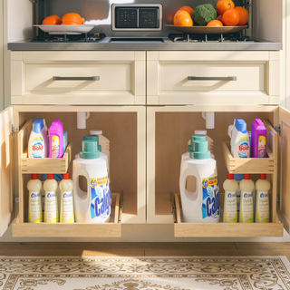 Sunvega 2 Tier Pull Out Cabinet Organizer with Soft Close and U Bracket