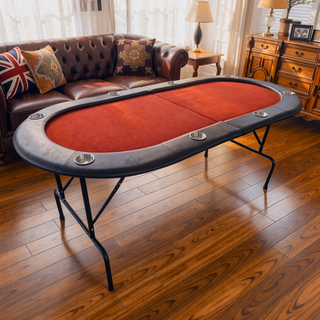 Sunvega 73 Inch Foldable Oval Poker Table with Cup Holders for 8 Players