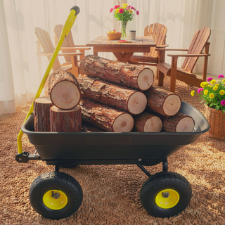 Sunvega Folding Garden Dump Truck with Steel Frame and 10-Inch Pneumatic Tires