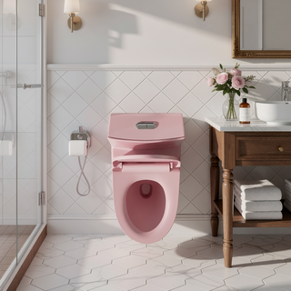 Sunvega Modern Fan-Shaped Design One-Piece Toilet with Dual Flush and Soft Close Seat