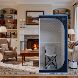 Sunvega Portable Full Size Steam Sauna Tent with Remote Control and Foldable Chair