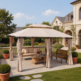 Sunvega 13x10 Outdoor Gazebo with Double Roof Mosquito Net for Patio Garden