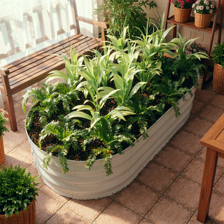 Sunvega 6x3x1ft Galvanized Metal Raised Garden Bed Kit for Outdoor Vegetables Flowers Herbs