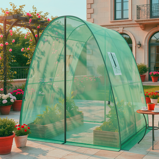 Sunvega Upgraded Walk-in Tunnel Greenhouse with PE Cover and Mesh Door