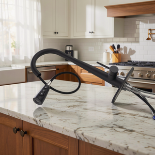 Sunvega Single Handle Stainless Steel Kitchen Sink Faucet with Pull Down Sprayer