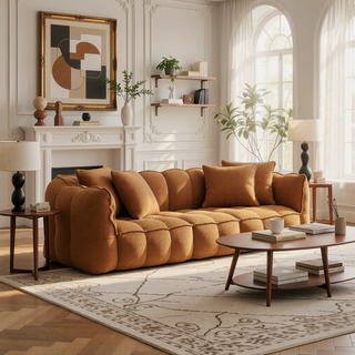 Sunvega Super Soft Chenille Bean Bag Chair with Armrests for Living Room
