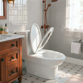 Sunvega Modern One Piece Toilet with Soft Closing Seat and Powerful Flushing