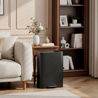 Sunvega Stainless Steel Step Trash Can with Soft Close Mute Lid and Large Capacity