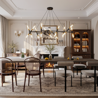 Sunvega Gold Modern Chandelier Light Fixture with Frosted Tubes and Adjustable Height