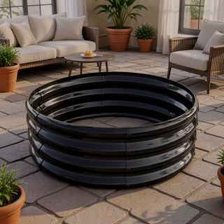Sunvega 47.24 Inch Round Metal Raised Garden Bed for Vegetables Flowers and Herbs
