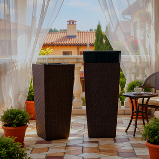Sunvega 2 Pack Tall 21.7 Inch Crack-Resistant UV-Resistant Matte Planter Box for Indoor Outdoor