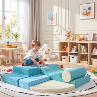 Sunvega Soft Climb and Crawl Foam Playset 6 in 1 with Stairs and Mats