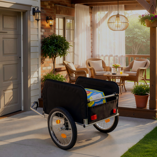 Sunvega Heavy-Duty Bike Cargo Trailer with Removable Waterproof Cover and 16" Wheels