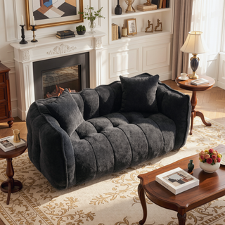 Sunvega Super Soft Chenille Bean Bag Chair with Armrests for Living Room