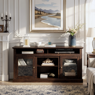 Sunvega 60 Inch Brown TV Stand Entertainment Center for TVs Up to 65 Inches