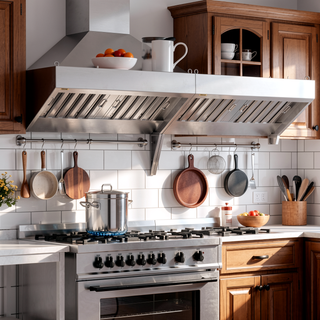 Sunvega 6FT Commercial Exhaust Hood with 3 Removable U-Shaped Grid Oil Filter Meshes