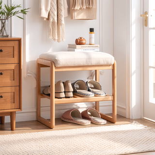Sunvega 60cm Natural Wood Compact Dresser Bistro Table with Storage Drawer