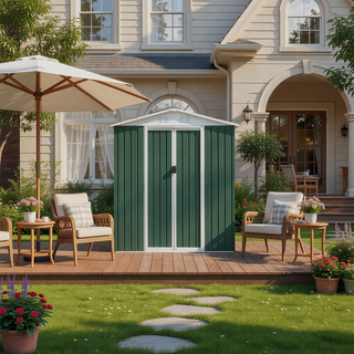 Sunvega Pent Roof Outdoor Storage Shed with Aluminum Alloy Frame and Sliding Door