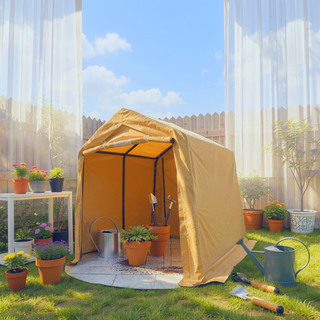 Sunvega 7x8 ft Waterproof UV Resistant Portable Garage Shelter with 2 Zipper Doors