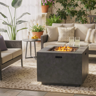 Sunvega Square Iron Fire Pit with Rust Resistant Coating and Matte Finish