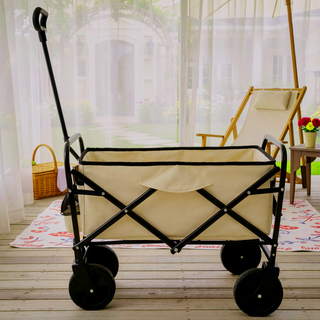 Sunvega Foldable Collapsible Wagon Cart with Extention Dual-Layer Design All-Terrain Wheels