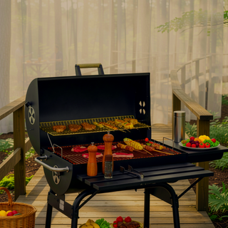 Sunvega 2 Burner Portable Gas BBQ Grill with Lid Thermometer and Foldable Legs