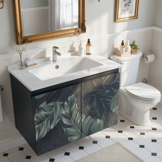 Sunvega Paint Free Vanity Door Panel with Hidden Handles for Bathroom and Kitchen